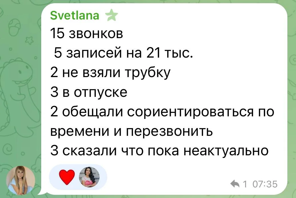 Отчёт Светланы