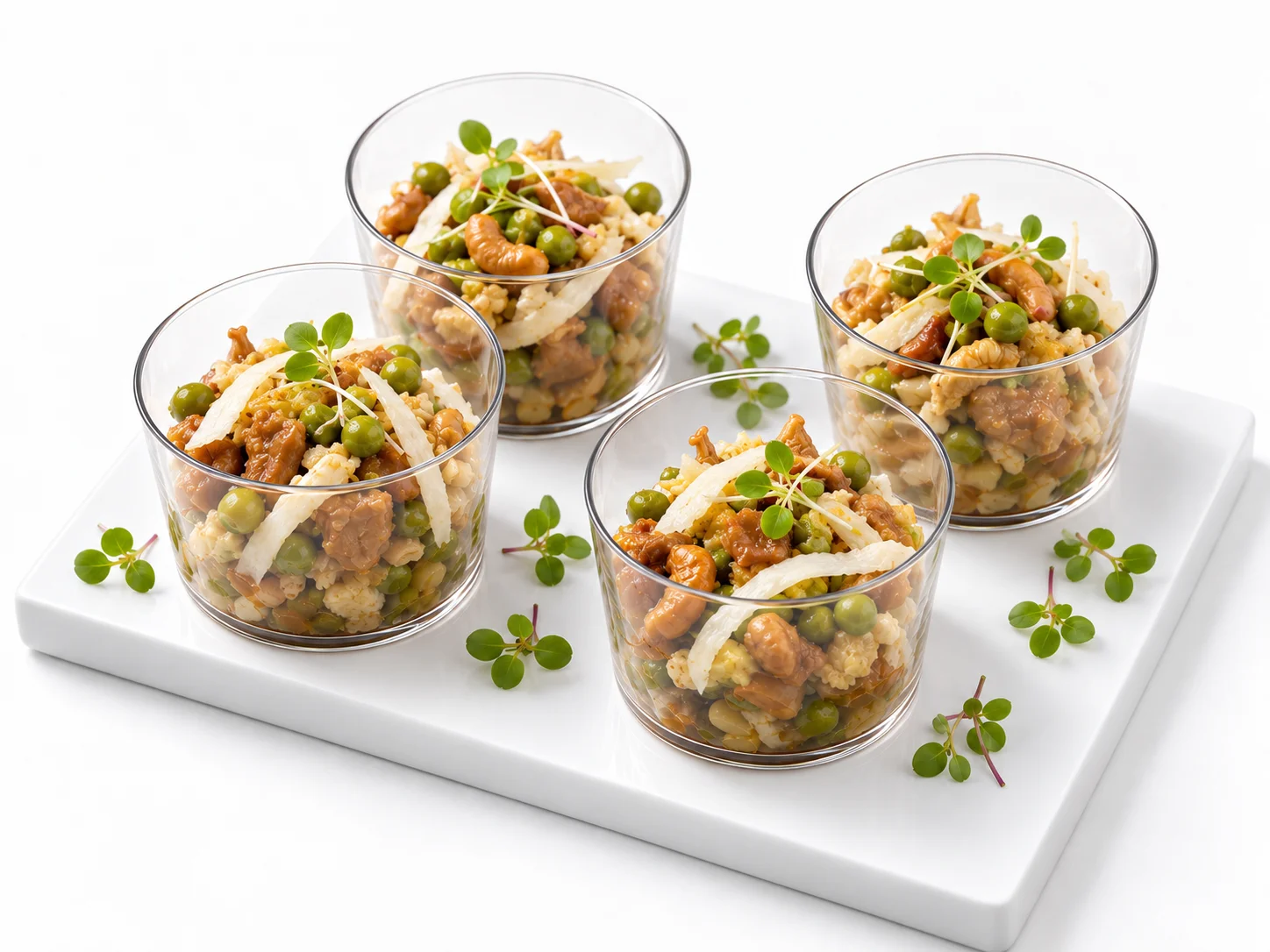 Мини-салат с куриной грудкой, опятами и бочковыми огурчиками