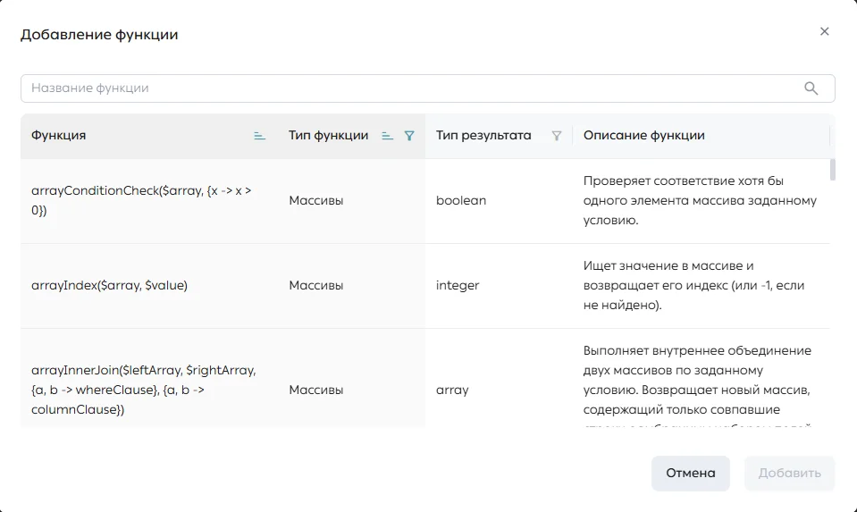Переработка справочника функций
