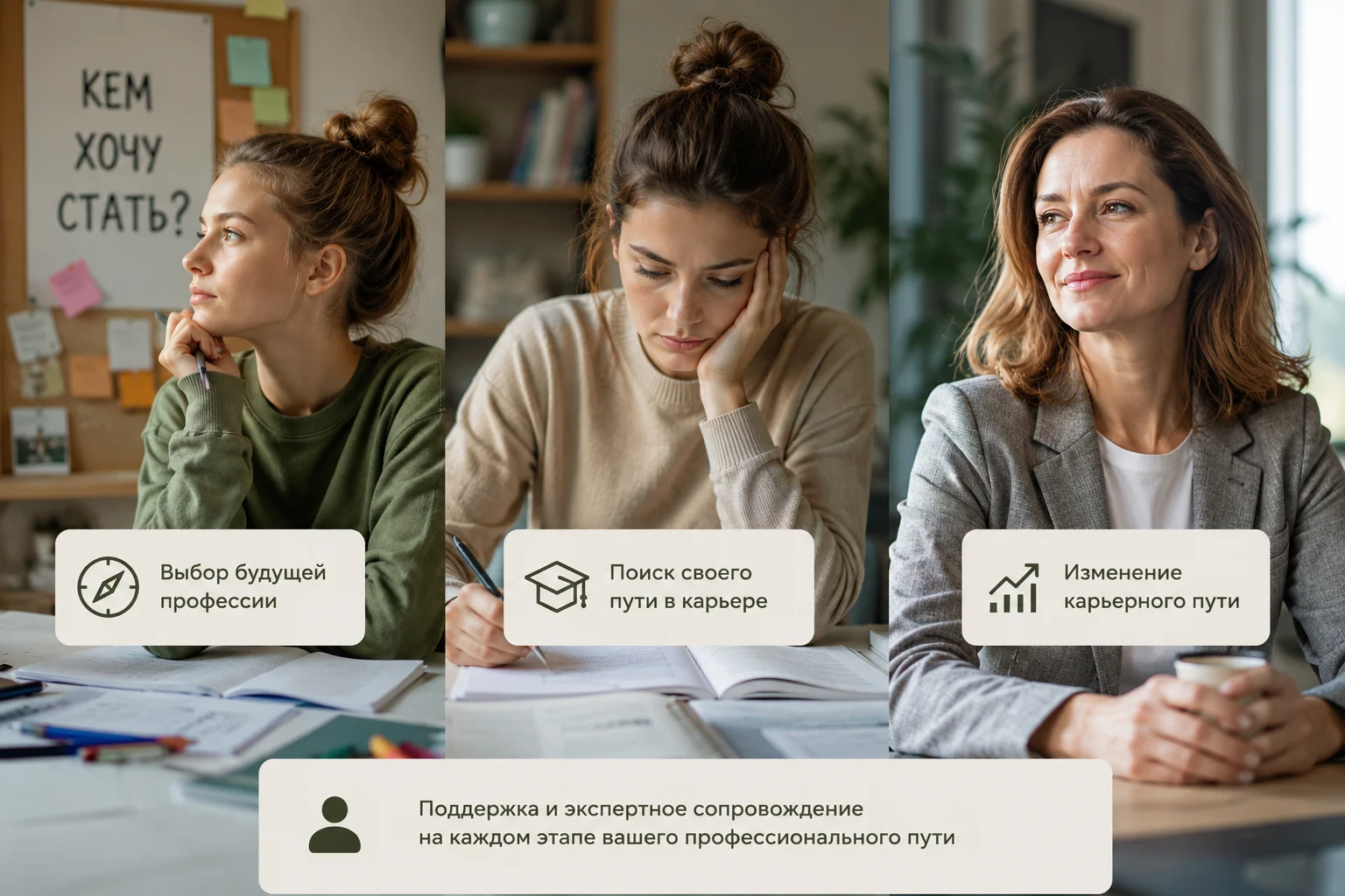 Три целевые аудитории: подростки, студенты, взрослые