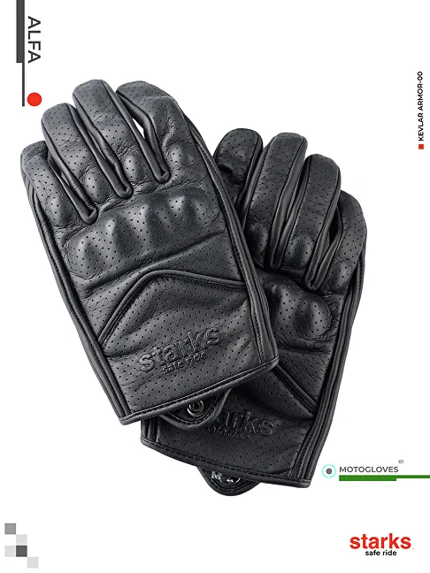 Мужские мотоперчатки STARKS ALFA 3 Black, чёрный — SPB-HS, СПб