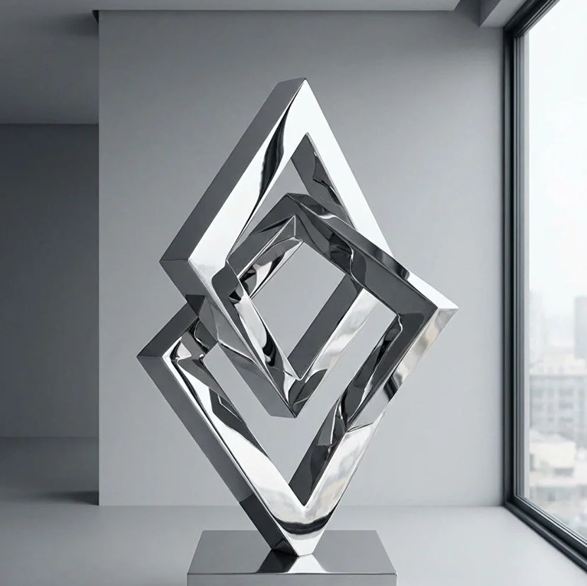 абстрактная скульптура из металла