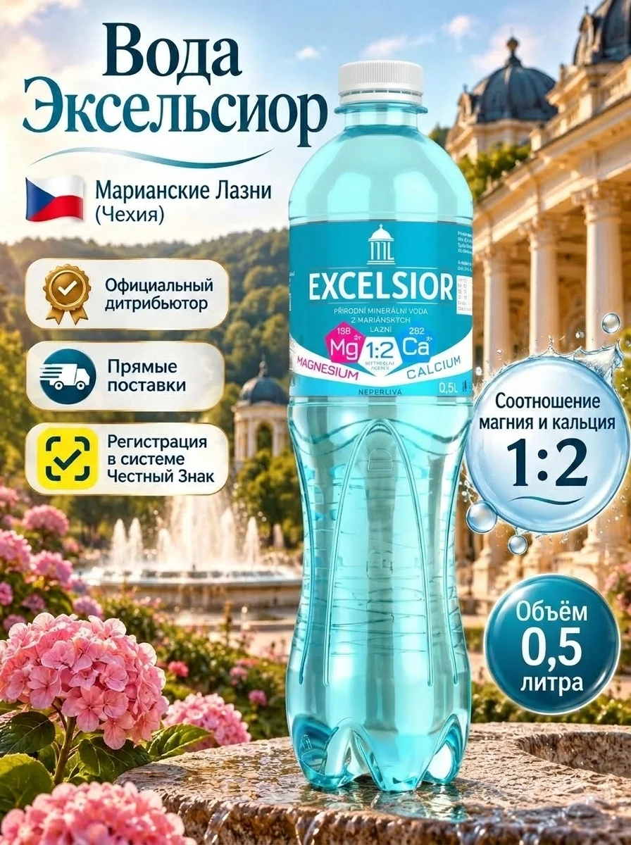 Эксельсиор — минеральная вода с кальцием и магнием из Чехии