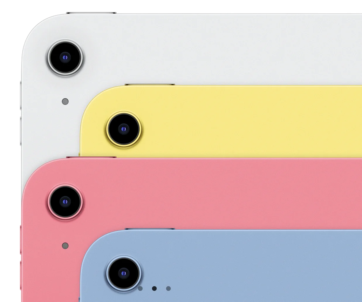 Основная камера iPad 11 крупным планом во всех цветах корпуса