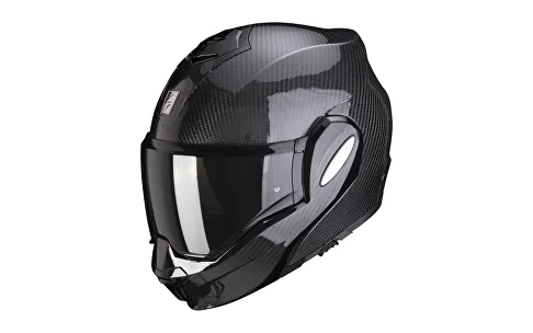 Мотошлем флип-бэк SCORPION EXO-TECH EVO Carbon Glossy Black — мотосалон SPB-HS, СПб