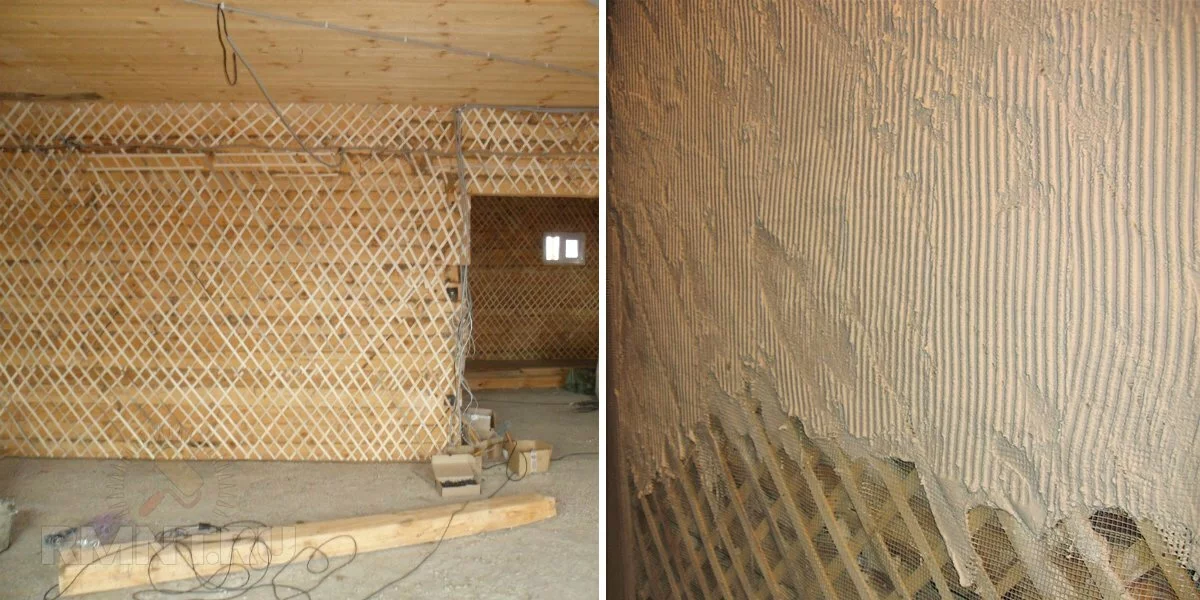 Штукатурка стен в деревянных домах – плюсы и минусы, фото работ, отзывы, цена под ключ в Одинцово