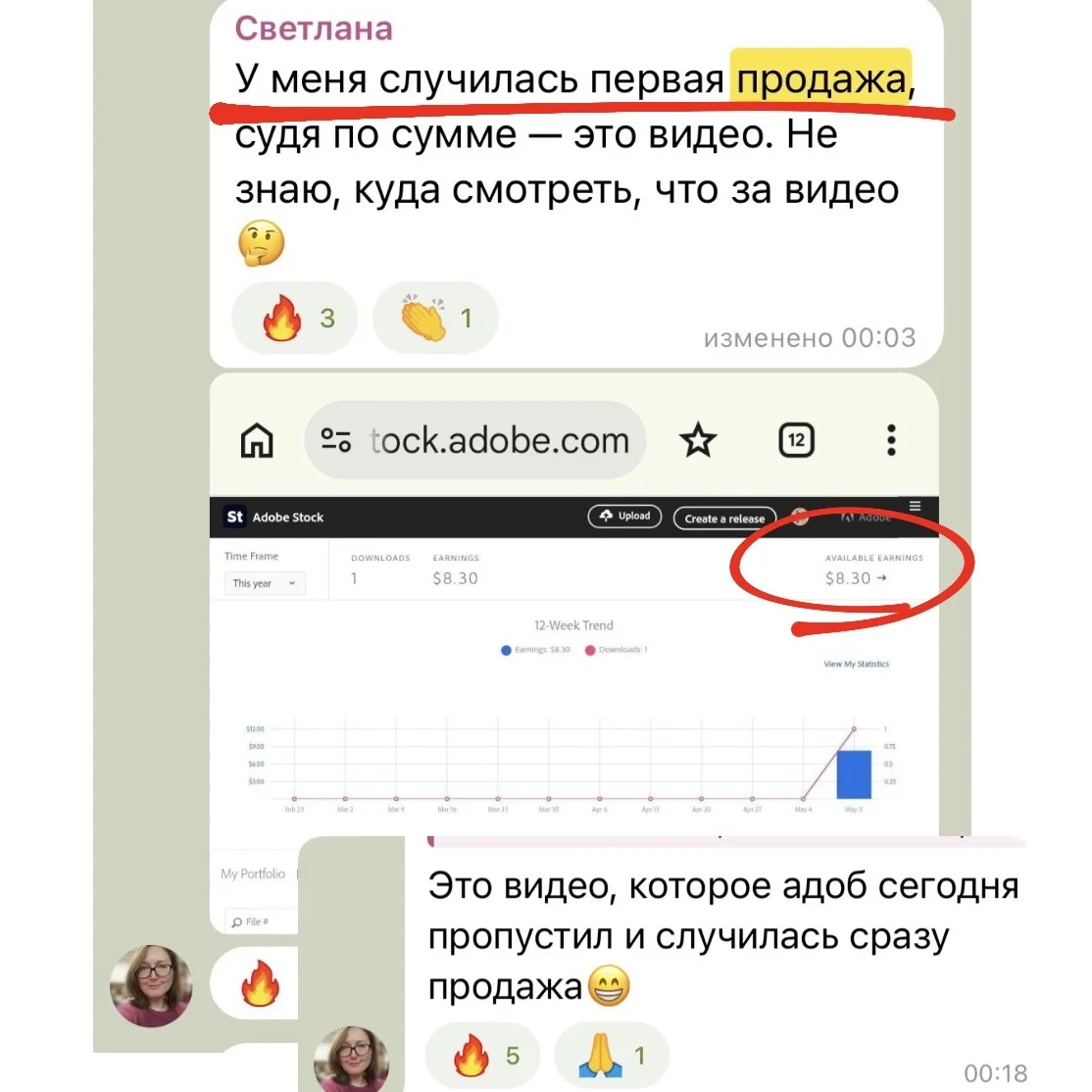 Первая продажа видео на Adobe Stock