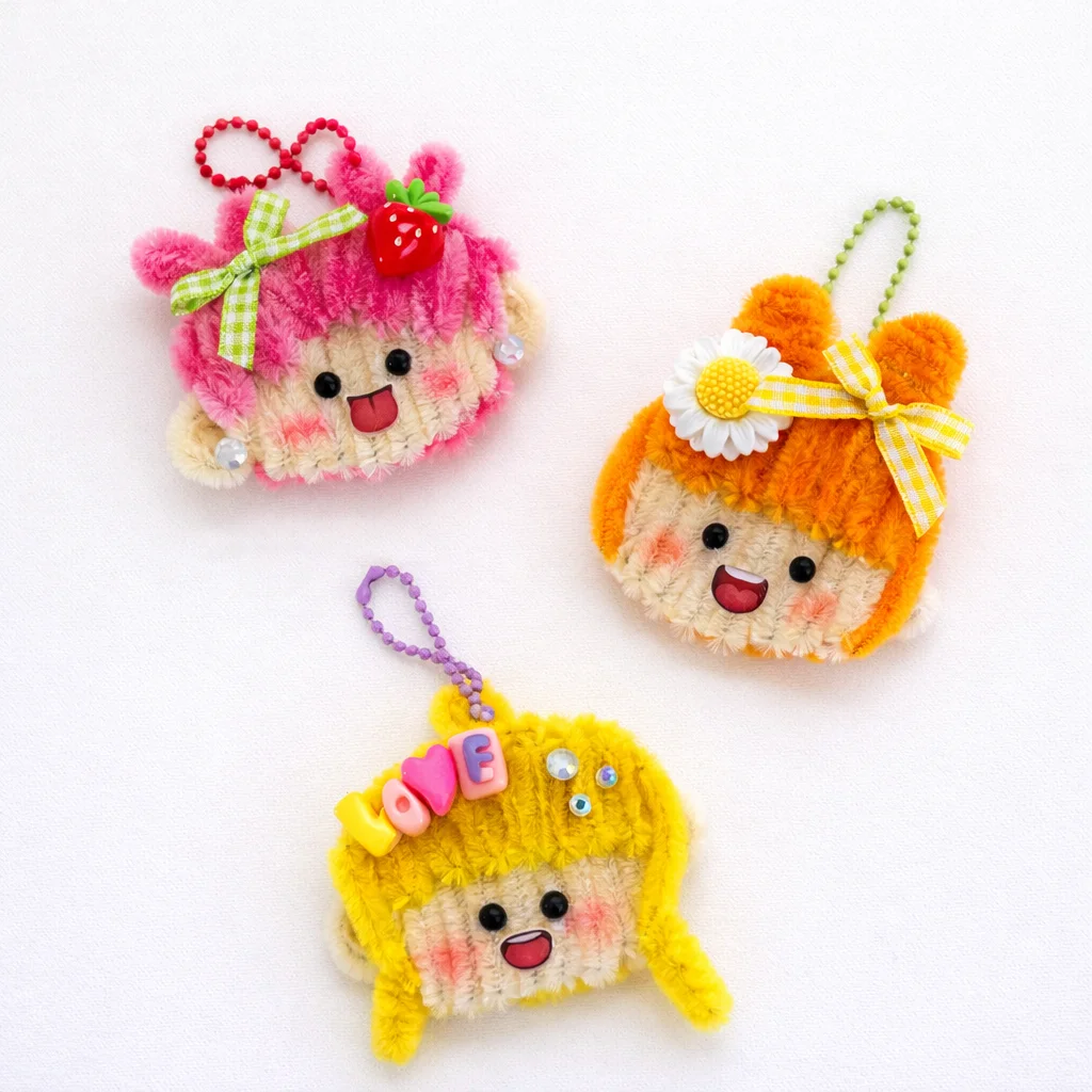 Три брелка мордашки