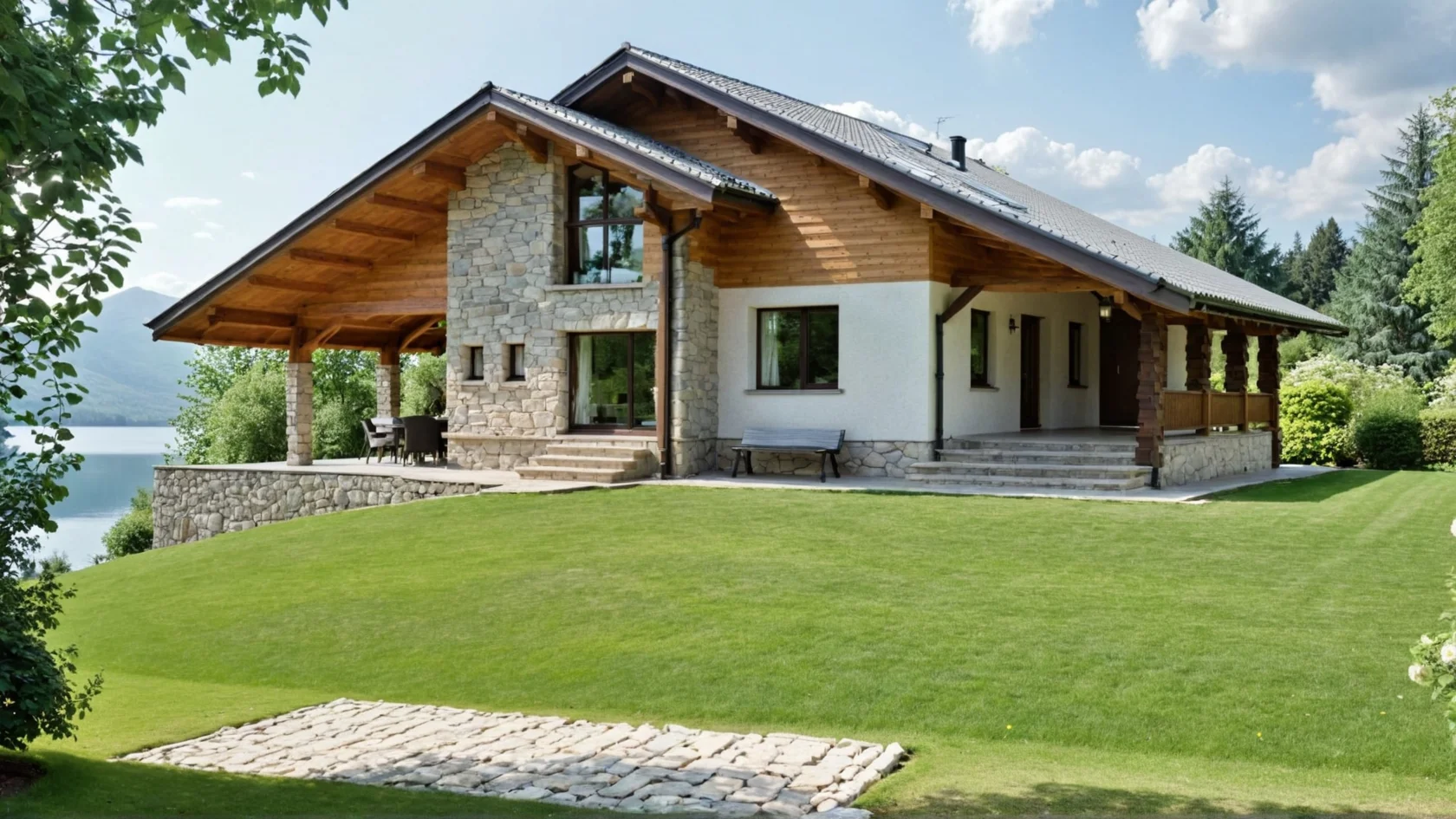 Дом Родовой Очаг - Шале из бревна