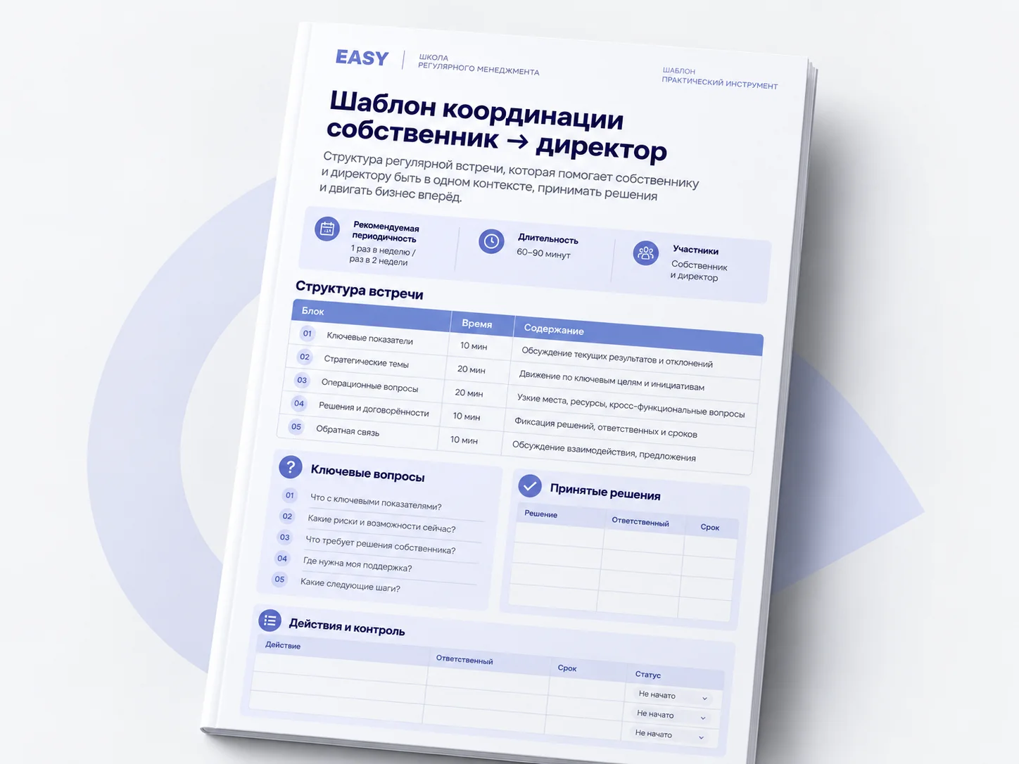 Шаблон координации Собственник директор
