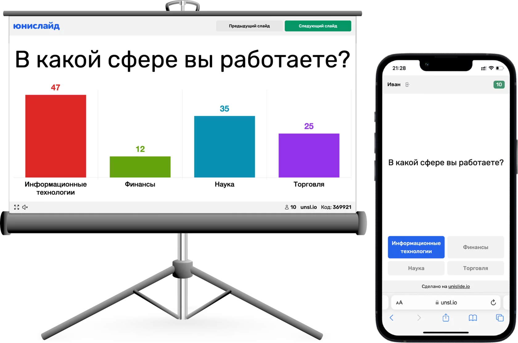 Проводите опросы и голосования для любого числа участников | Юнислайд