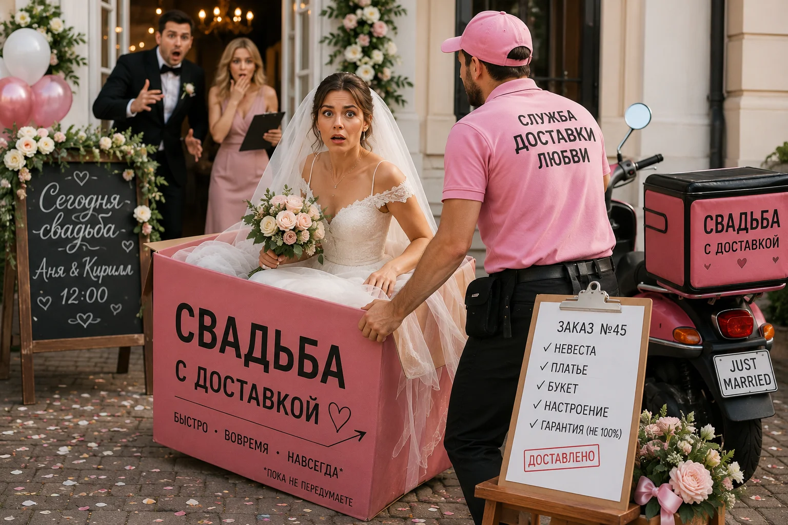 Иллюстрация к истории «Свадьба с доставкой»