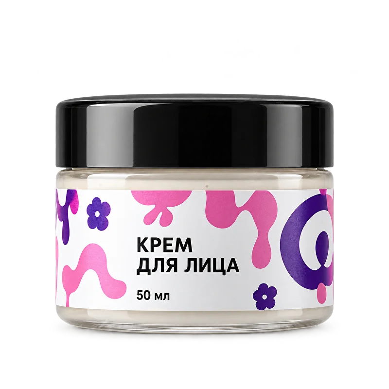 Банка крема для лица с этикеткой