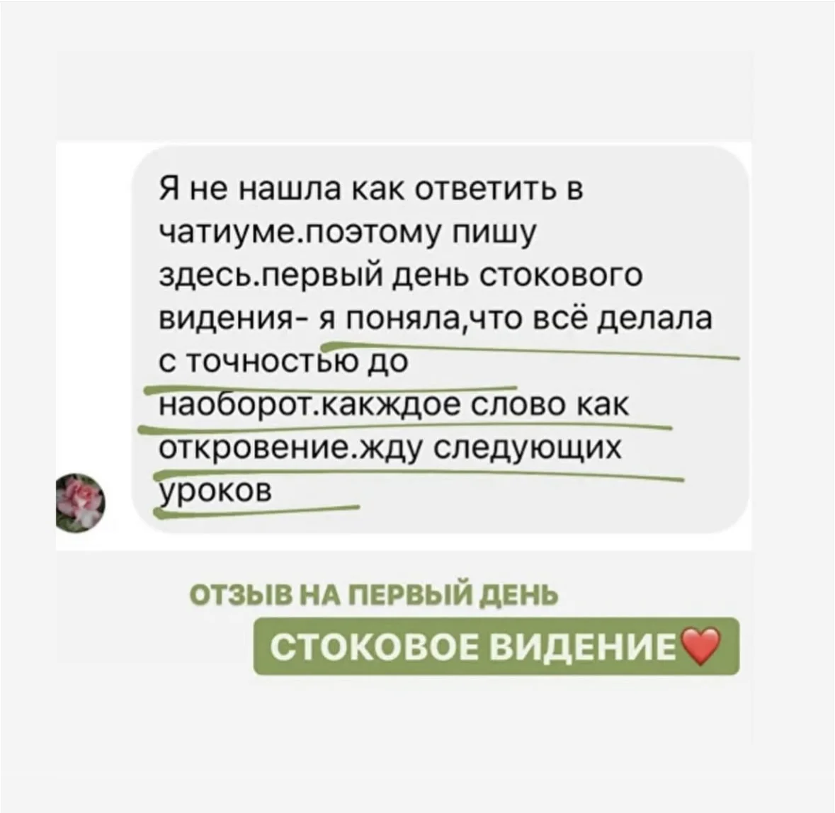 Отзыв о курсе «Стоковое видение»