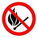 Запрещено курить и пользоваться открытым огнём
