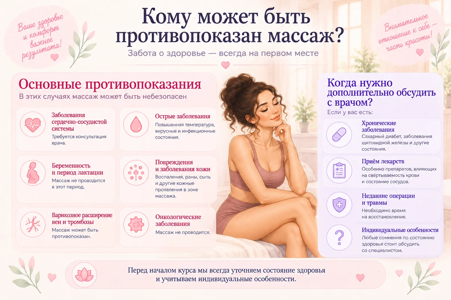 Противопоказания к массажу: чек-лист безопасности