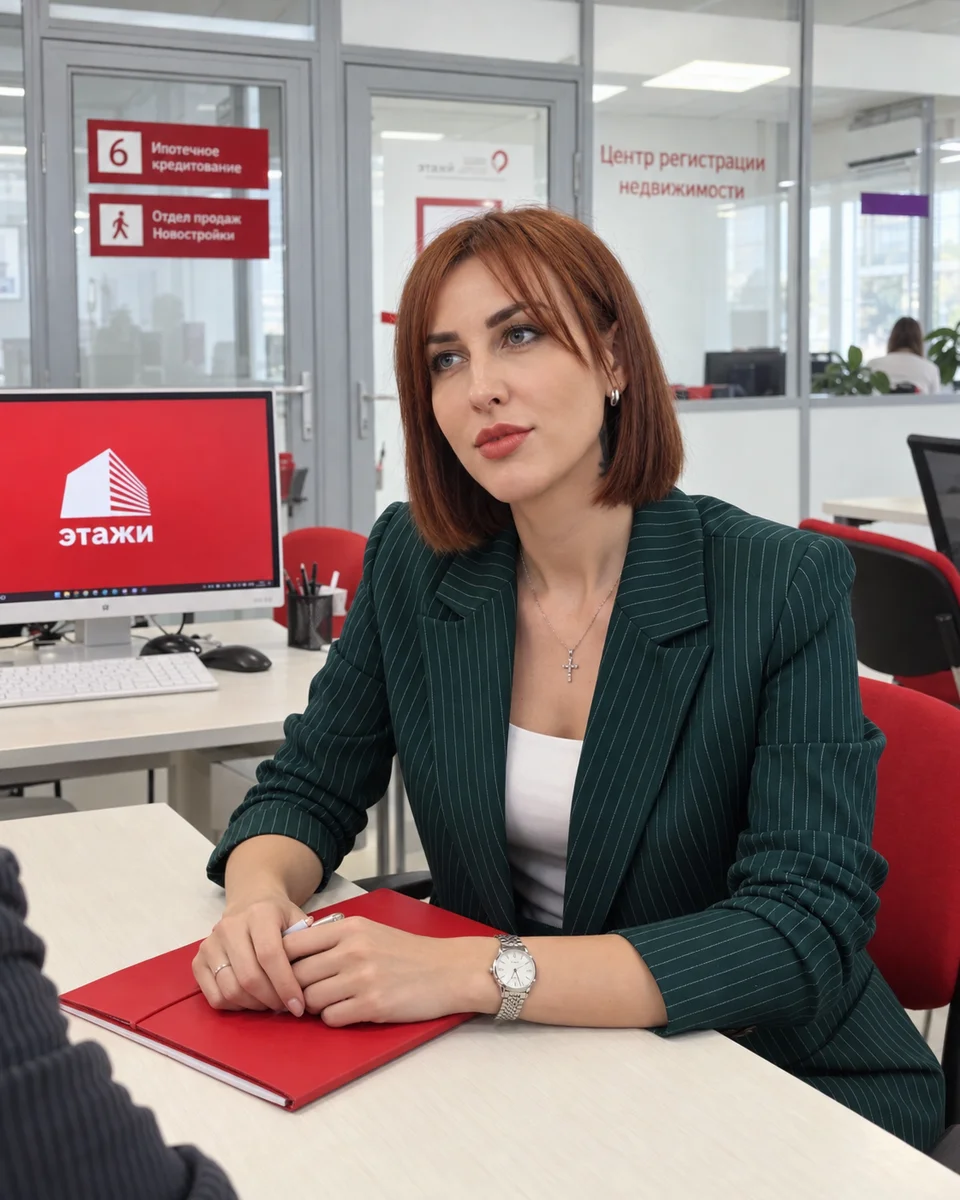 Елена Фомина на встрече с кандидатом в офисе «Этажи»