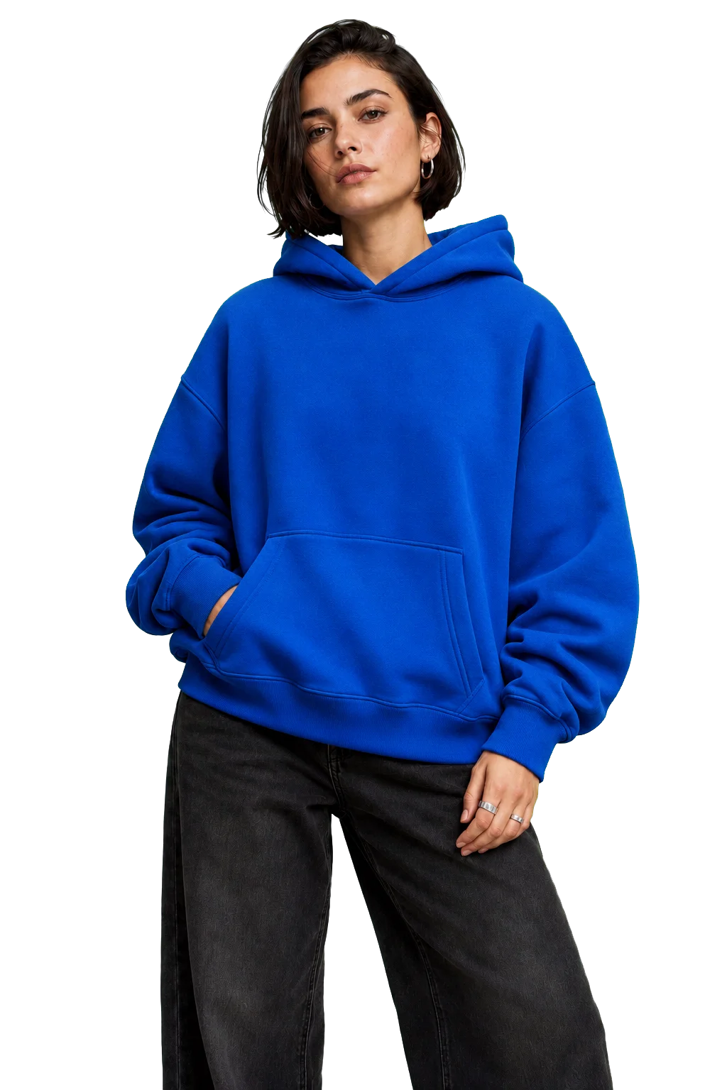 Синее худи KOSH MERCH на модели
