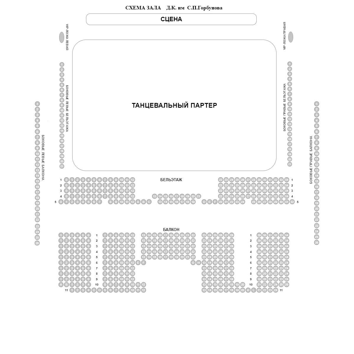 План Зала ДК им. Горбунова