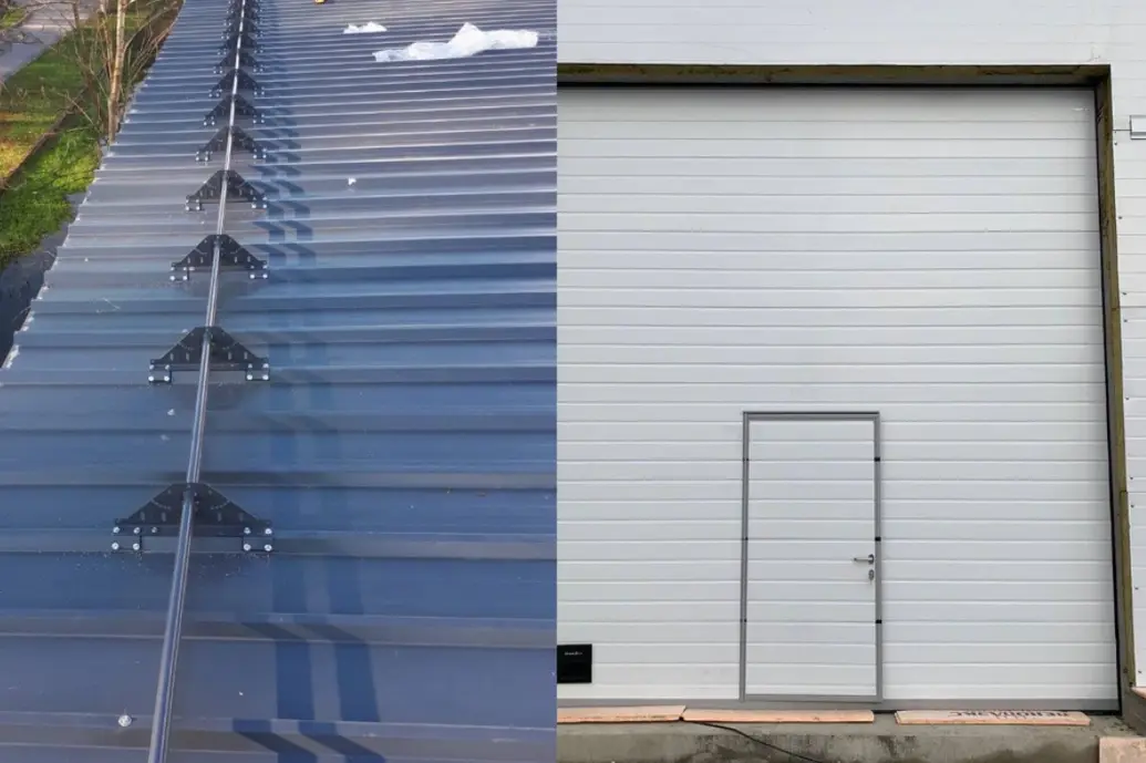 Монтаж промышленных ворот ангара