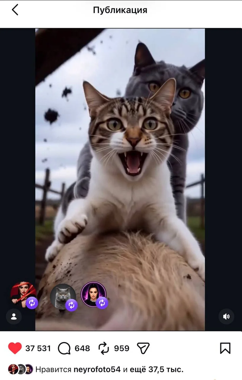 Instagram — AI-видео с котами от AI Digital Studio