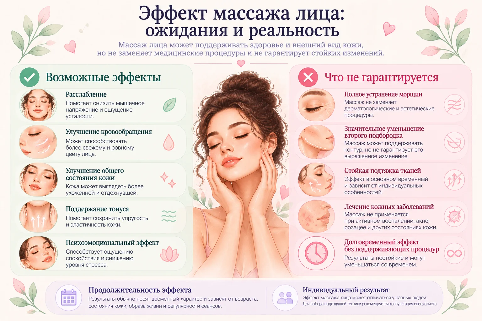 Эффект массажа лица: реалистичные ожидания и ограничения.