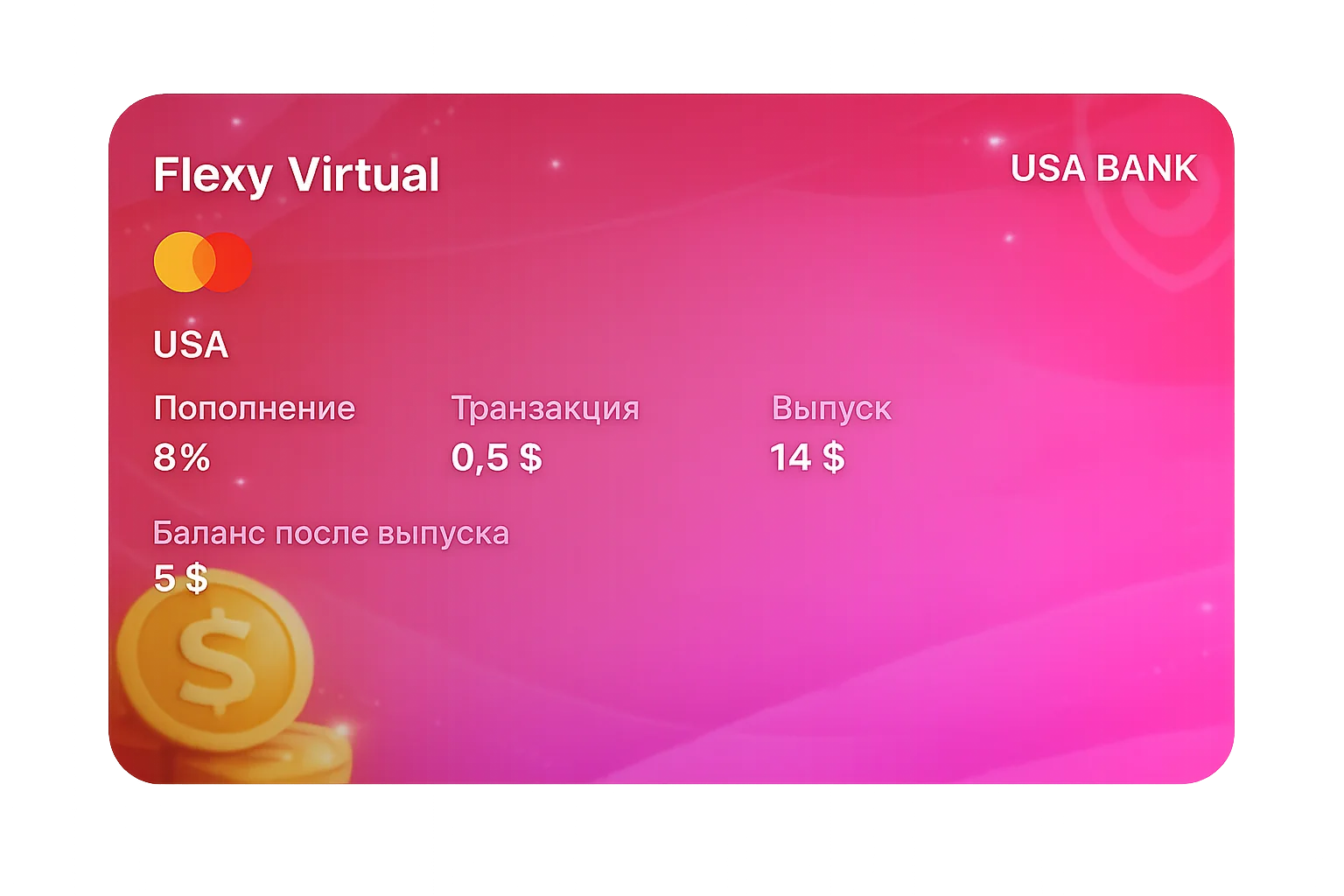 Виртуальная карта Flexy Virtual (USD, США) — дизайн карты