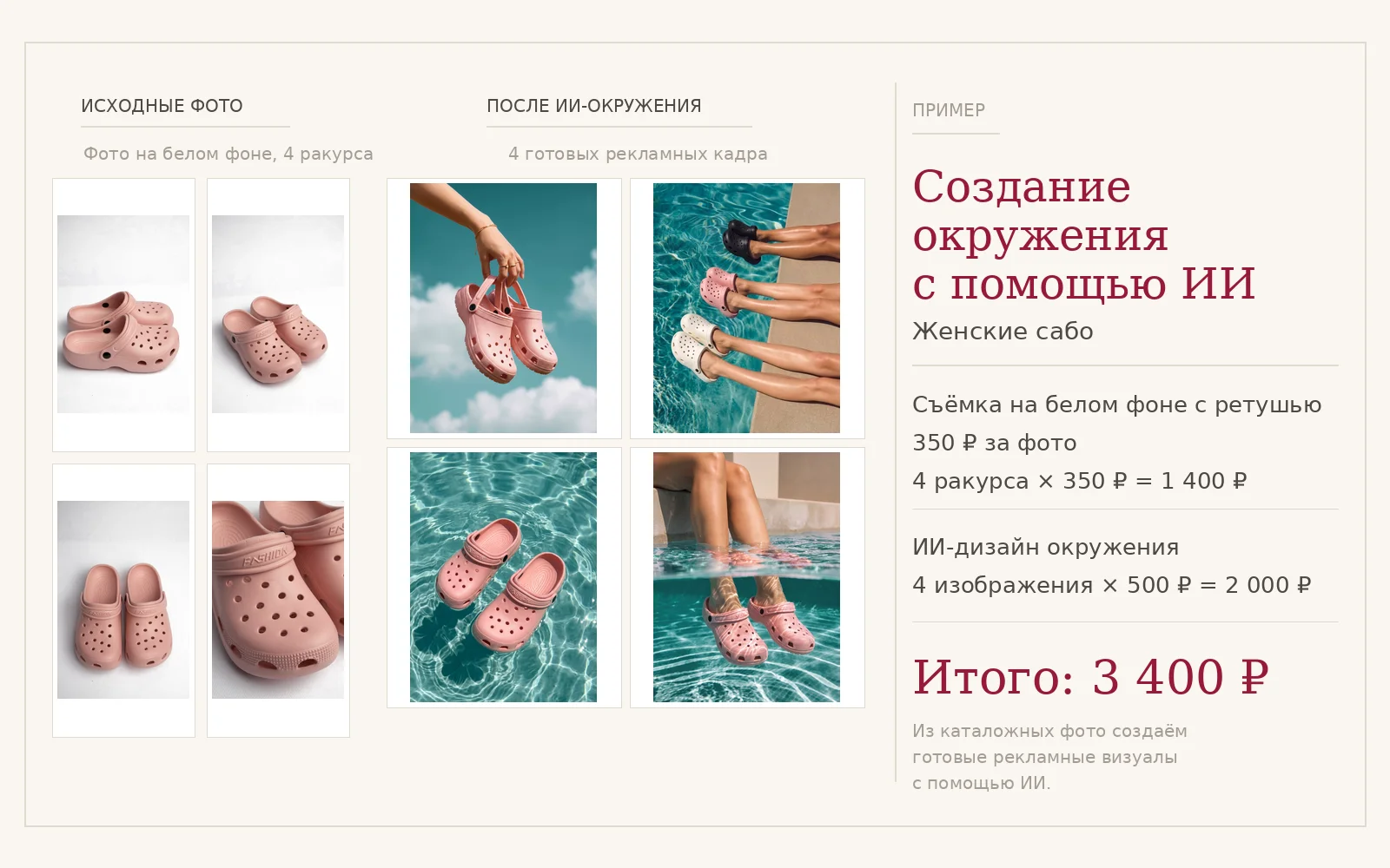 Пример товара в окружении, созданном с помощью AI — 3