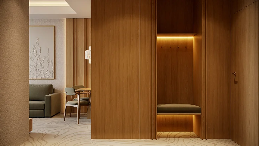 Двухкомнатный suite Sun Garden: просторная гостиная с обеденной зоной