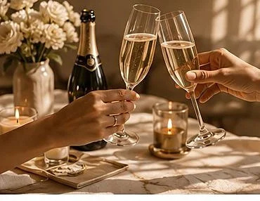Champagne celebration toast