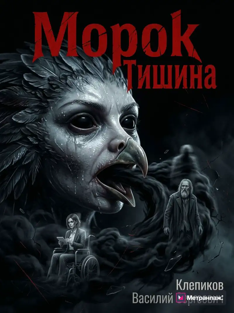 Обложка книги «Морок. Тишина» — тёмное фэнтези, обложка создана искусственным интеллектом