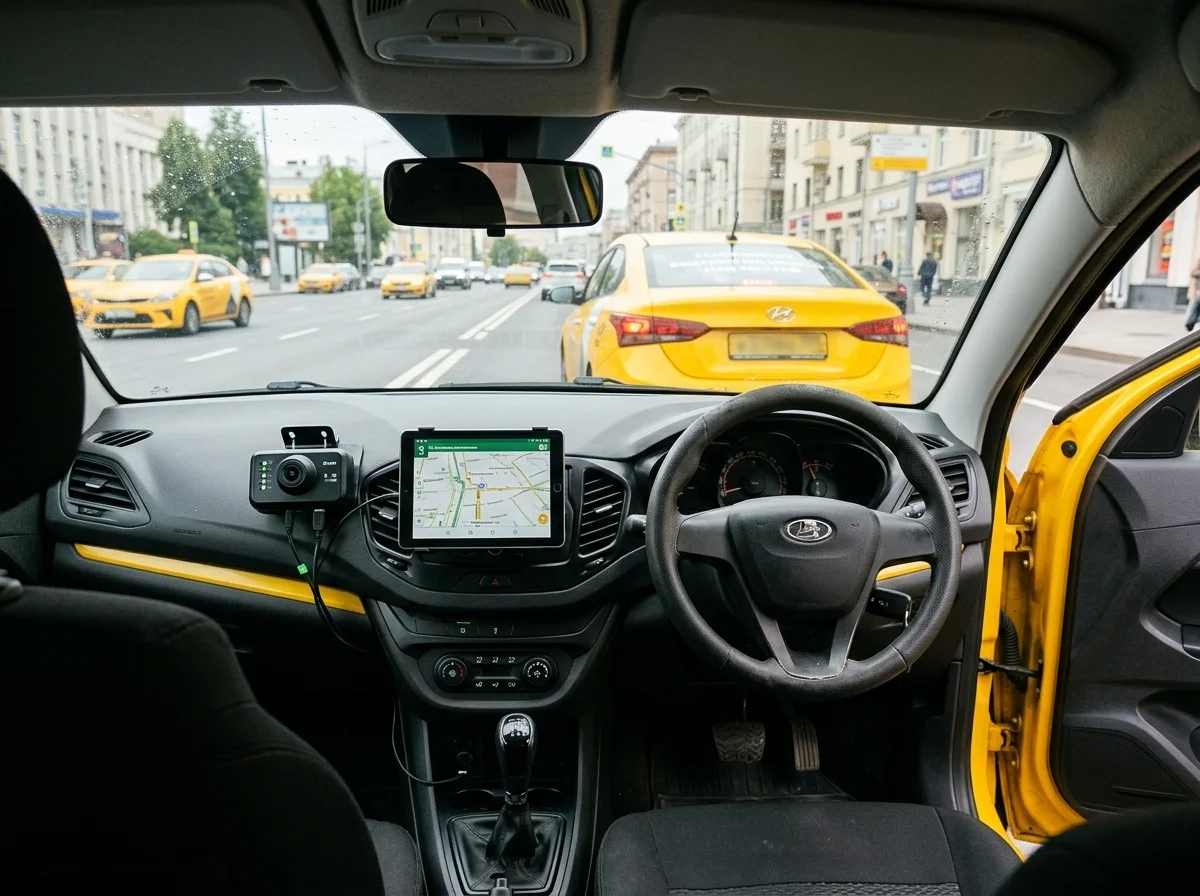 Автомобиль такси с системой мониторинга