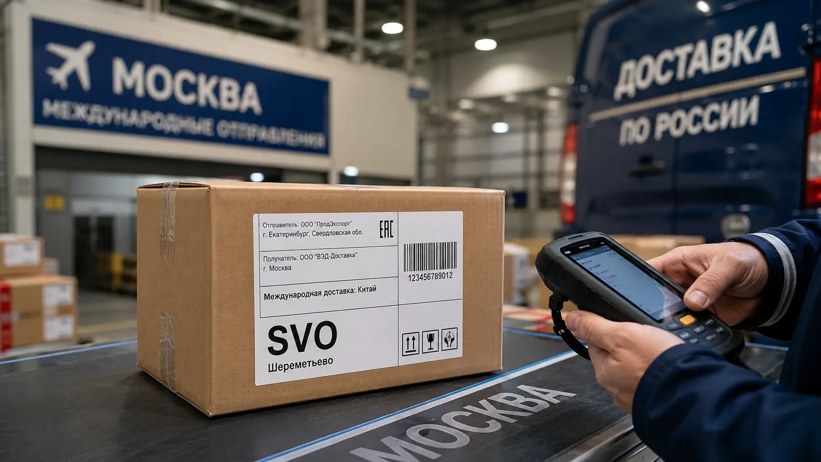 Отправка из региона России в Москву для доставки в Китай