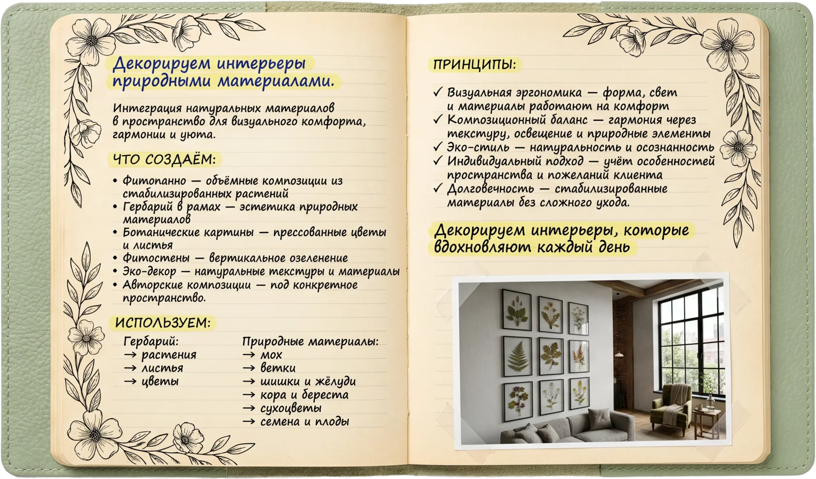 Блокнот открытый