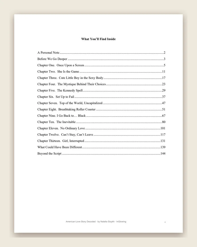 Contents — American Love Story Decoded