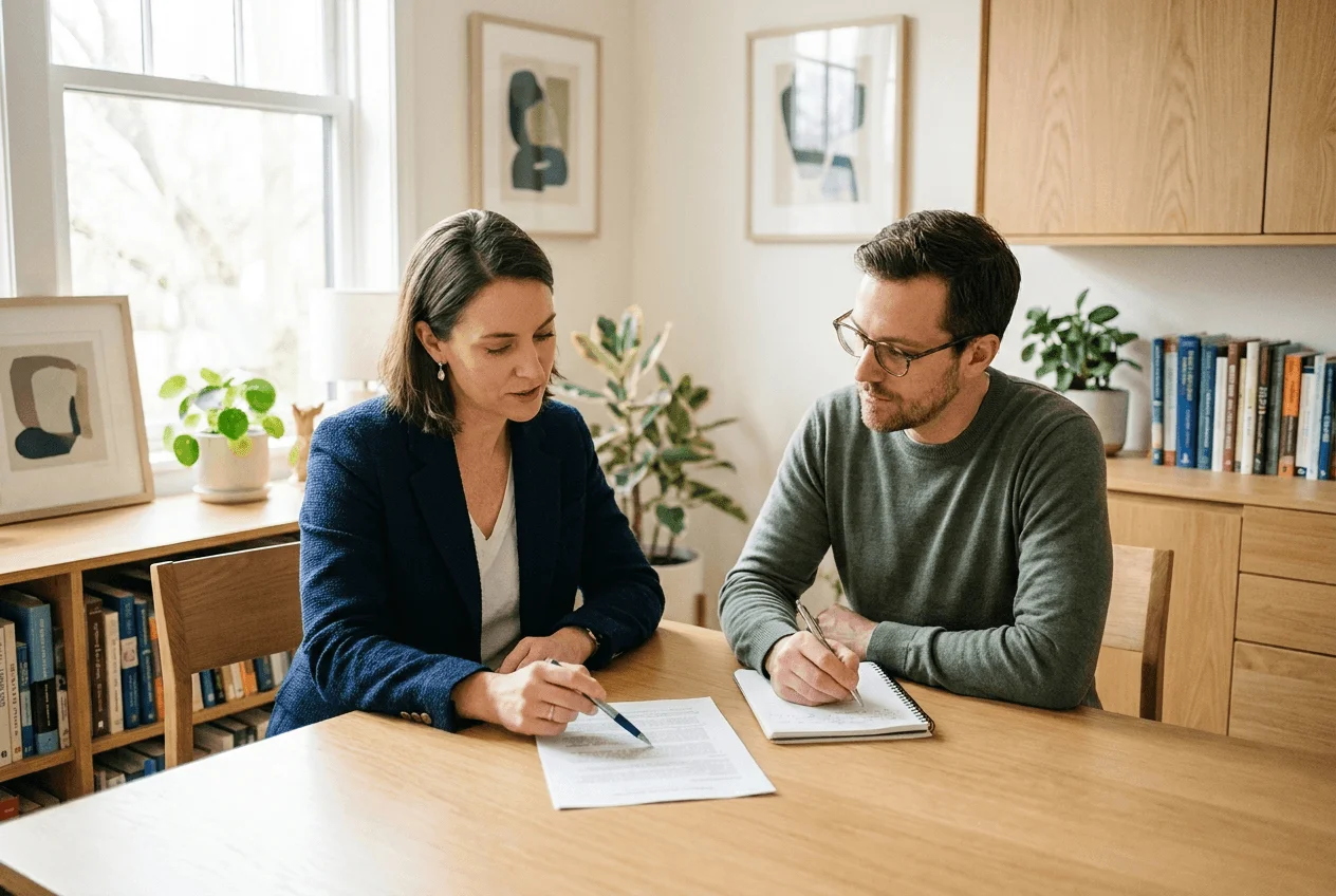 Психолог проводит диагностику расстройства пищевого поведения, обсуждение симптомов и истории клиента