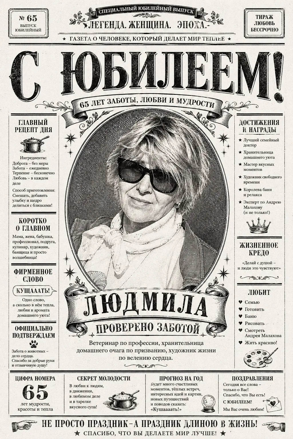 Персональная газета для юбилея