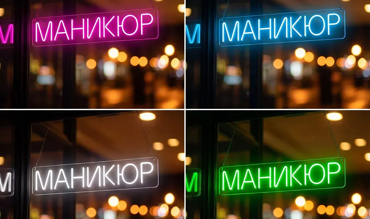 RGB неоновая вывеска с переливами цвета