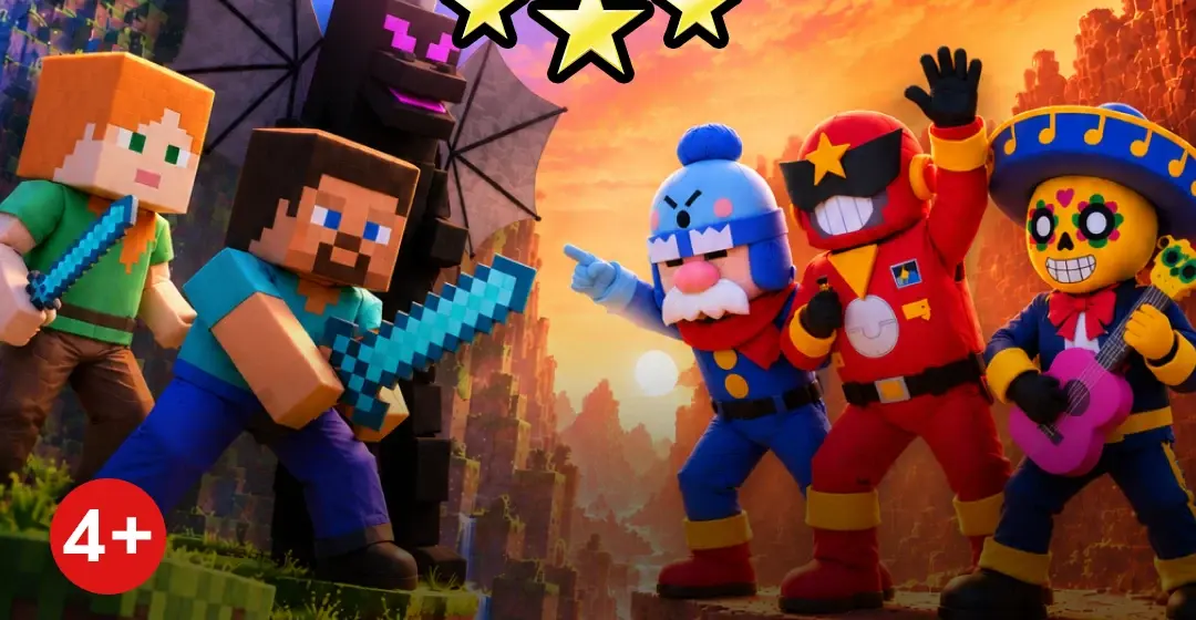 Герои Minecraft и Brawl Stars