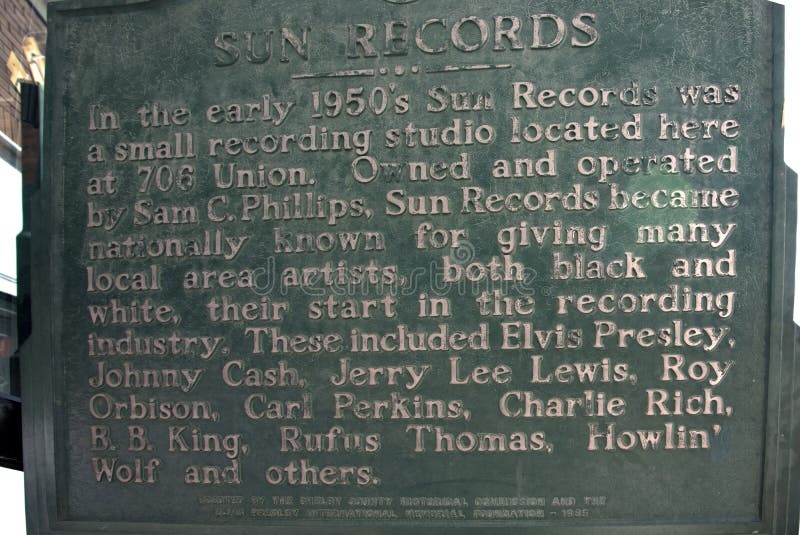 Мемориальная табличка Sun Records