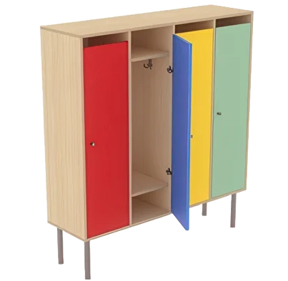 Шкафчики для раздевалок и скамьи для детских учреждений