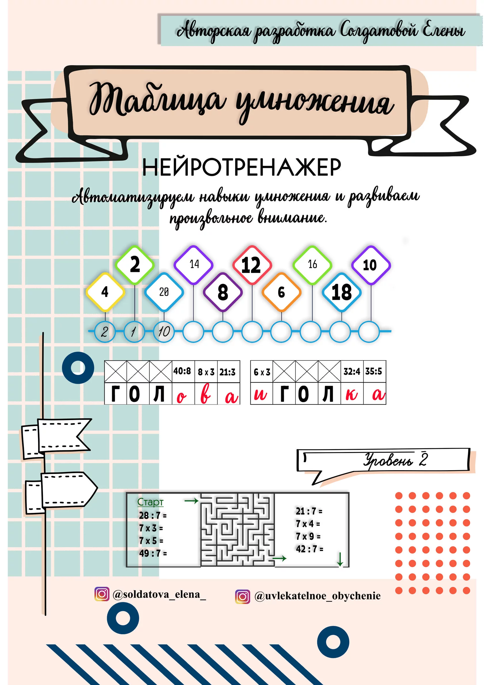 Раздел 2.3. Задачи, генеалогия, состав числа в пределах 20, умножение,  деление и пр.