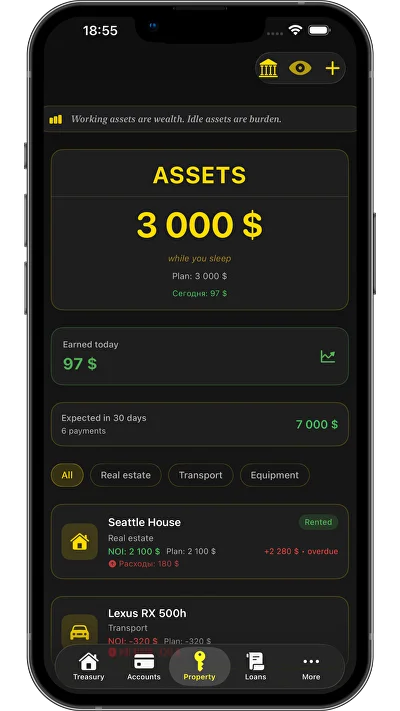 Vavilon Finance — Assets Screen