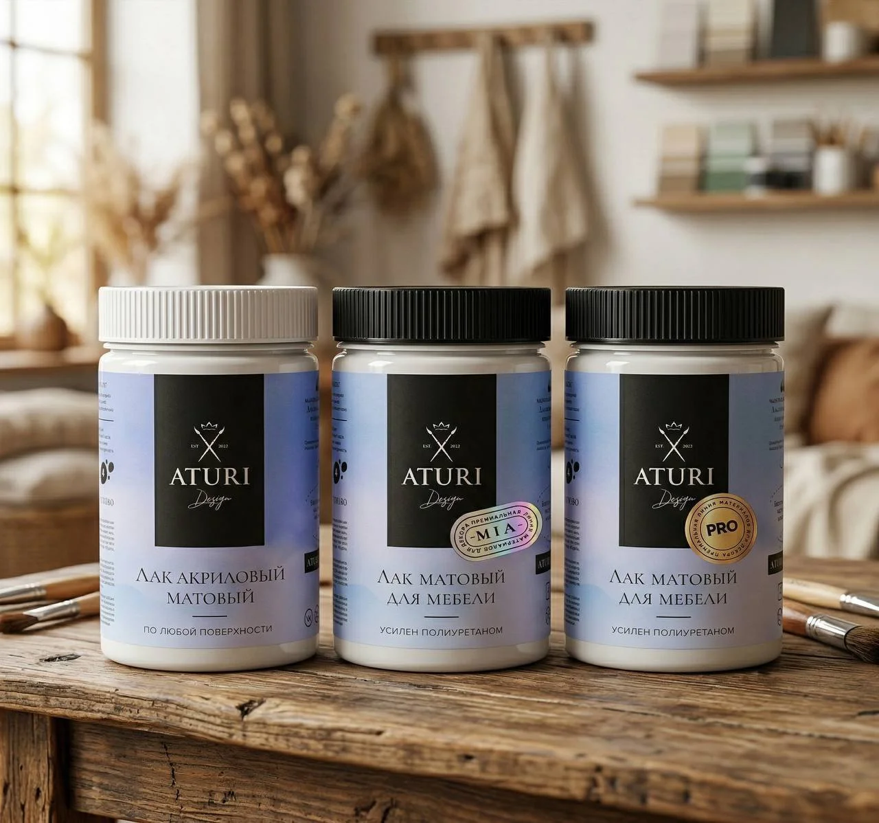 Нанесение лака Aturi Design