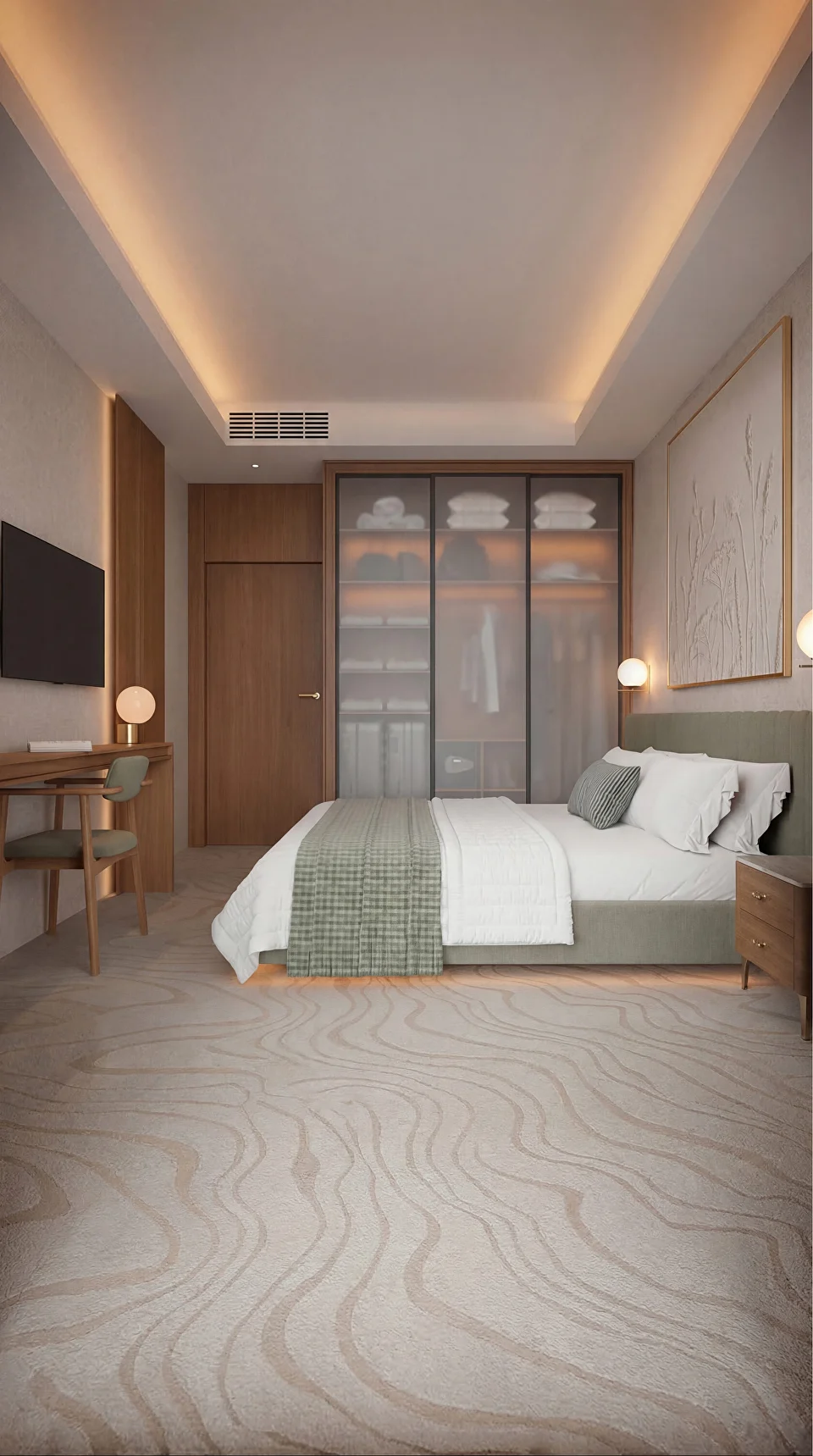 Интерьер номера Sun Garden в тёплых тонах