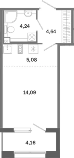 Планировка квартиры 30.13 м²