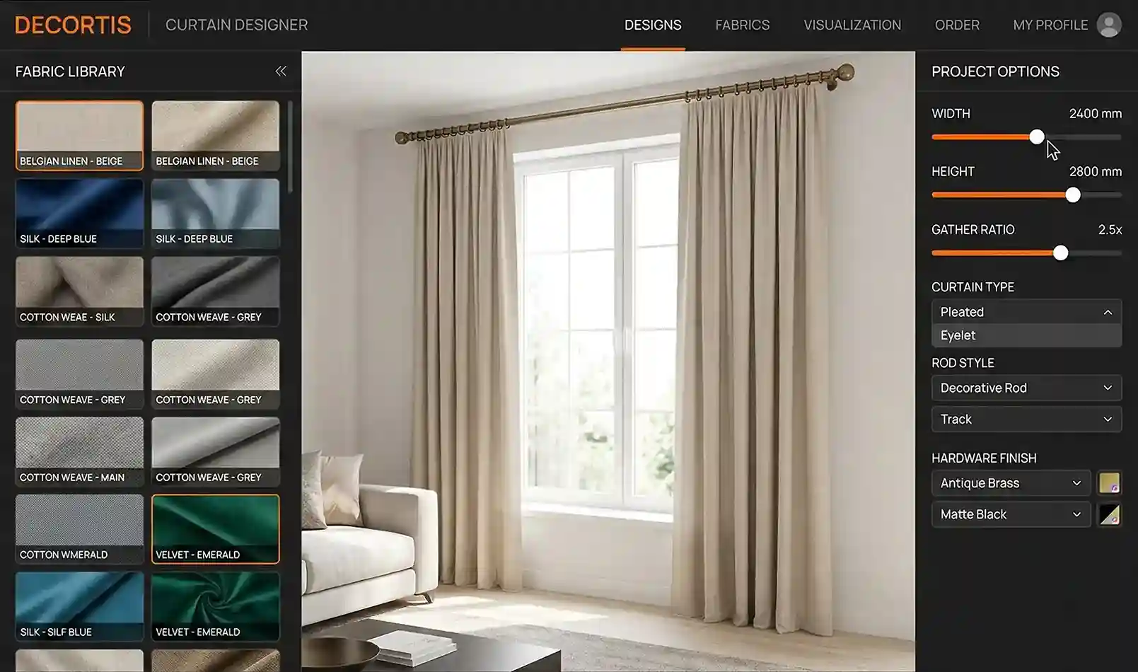 Интерфейс Decortis