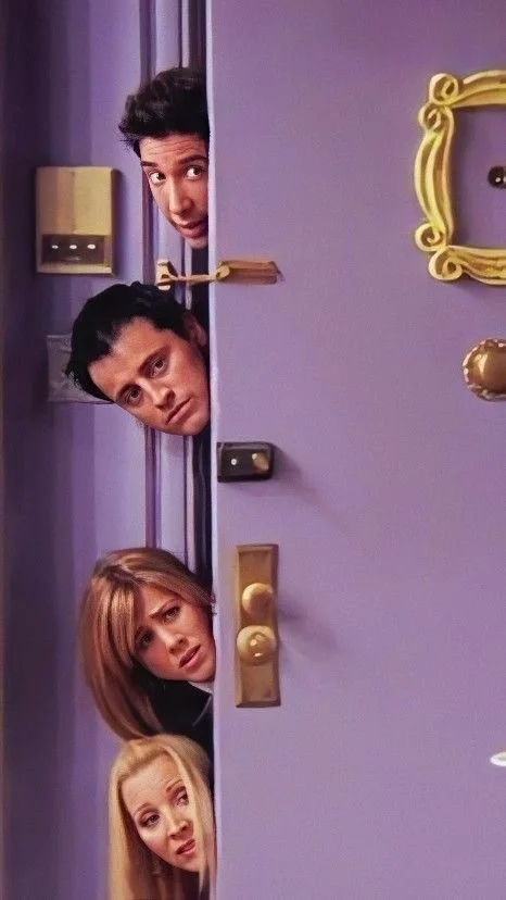 Герои Friends выглядывают из-за двери