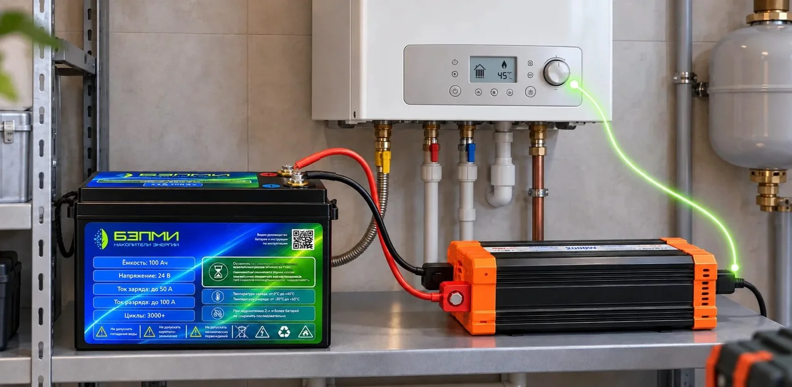 Комплект резервного питания для дома БЭЛМИ 24/100