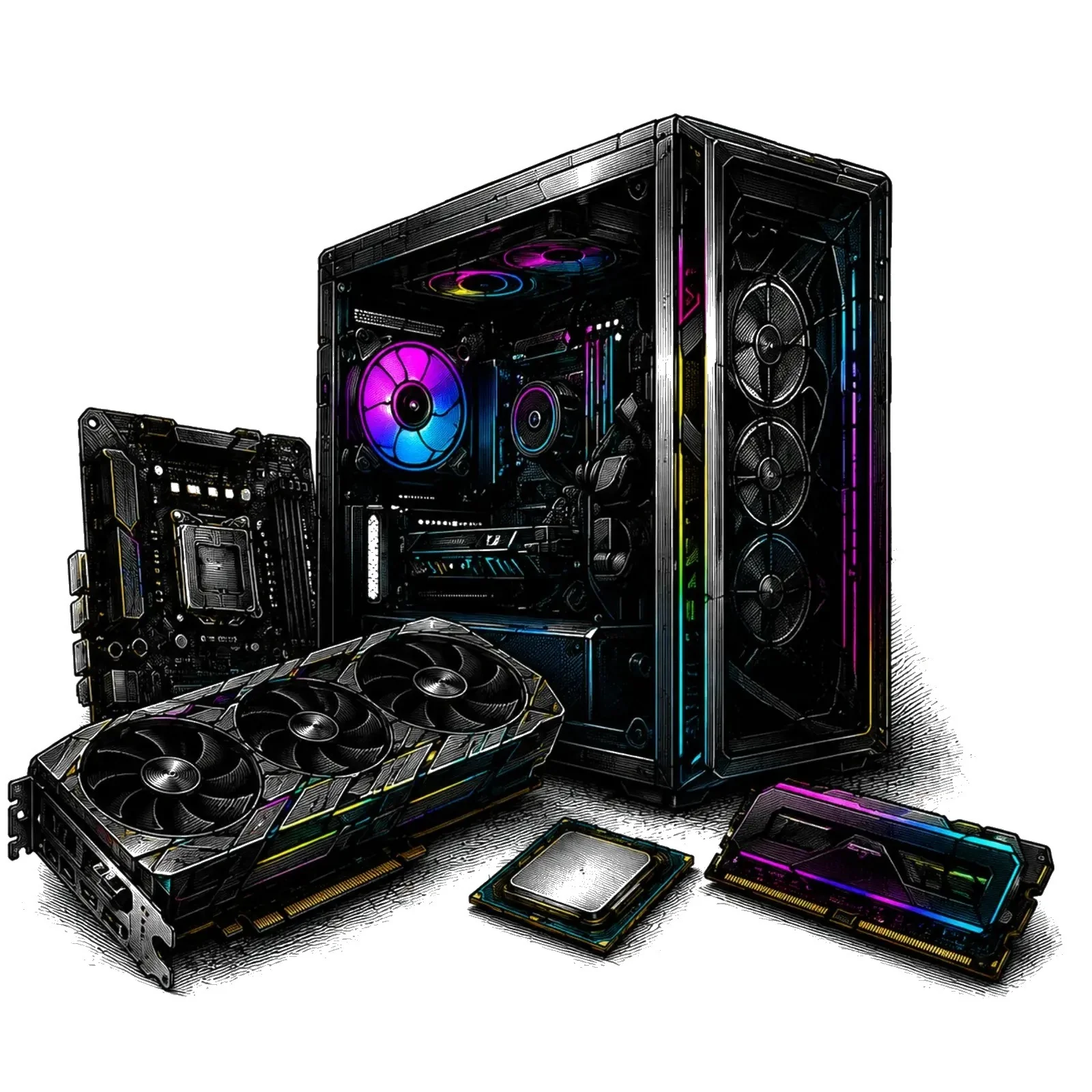 Игровой компьютер и комплектующие для ремонта и сборки